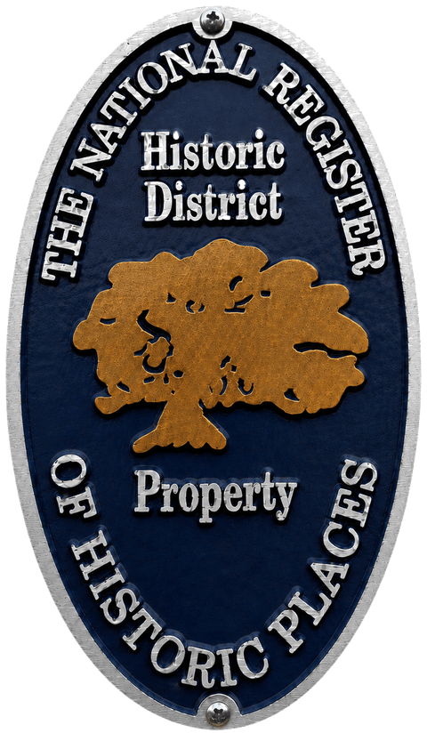 National Register of Historic Places, Historic District Property plaque.